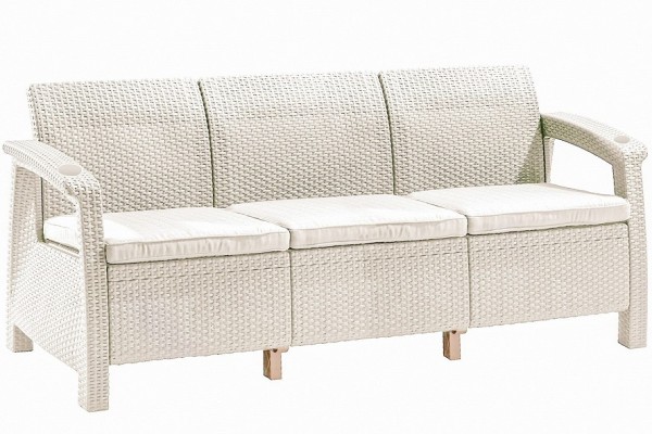 Трёхместный диван  Yalta Sofa 3 Seat белый купить в Электроуглях