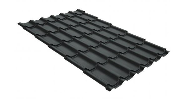 Металлочерепица классик GL 0,5 GreenCoat Pural Matt RR 23 темно-серый (RAL 7024 мокрый асфальт) купить в Электроуглях