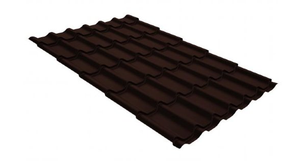 Металлочерепица классик GL 0,5 GreenCoat Pural Matt RR 887 шоколадно-коричневый (RAL 8017 шоколад) купить в Электроуглях
