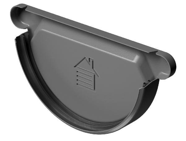 Заглушка желоба D125 Döcke STAL PREMIUM Графит, (RAL 7024) купить в Электроуглях