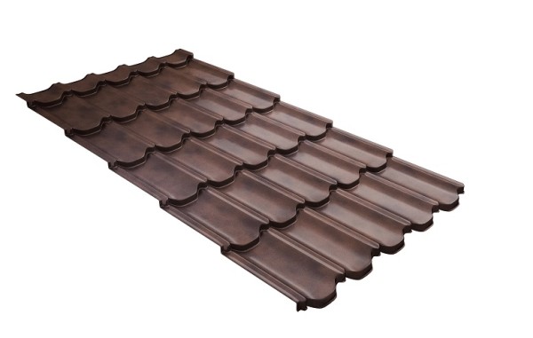 Металлочерепица квинта плюс с  3D резом 0,45 Safari Twincolor Brown купить в Электроуглях