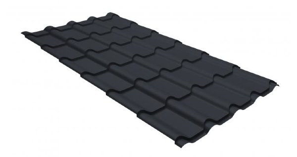 Металлочерепица камея GL 0,5 GreenCoat Pural RR 23 темно-серый (RAL 7024 мокрый асфальт) купить в Электроуглях