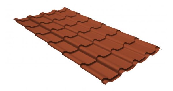 Металлочерепица камея GL 0,5 GreenCoat Pural RR 750 кирпично-красный (RAL 8004 терракота) купить в Электроуглях