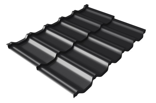 Металлочерепица модульная Квинта Uno Grand Line c 3D резом 0,5 Quarzit lite RAL 9005 черный купить в Электроуглях