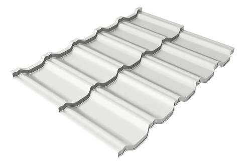 Металлочерепица модульная Квинта Uno Grand Line c 3D резом 0,5 Satin RAL 9003 сигнальный белый купить в Электроуглях