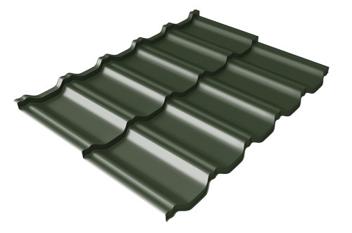 Металлочерепица модульная Квинта Uno Grand Line c 3D резом 0,5 Velur RAL 6020 хромовая зелень купить в Электроуглях