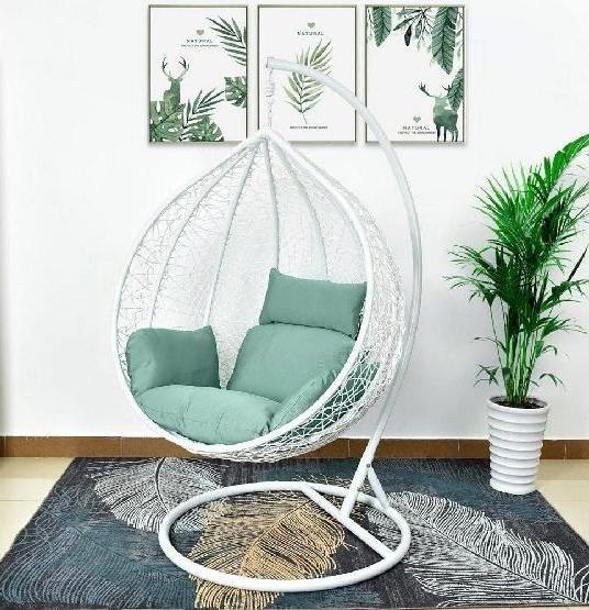 Кресло Подвесное из искусственного ротанга AFM-168A-XL White/Green купить в Электроуглях