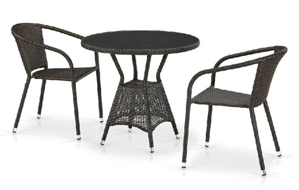 Комплект плетеной мебели AFINA из иск. ротанга T707ANS/Y137C-W53 Brown 2Pcs купить в Электроуглях