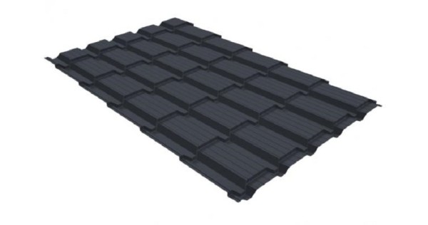 Металлочерепица GL квадро профи 0,5 GreenCoat Pural RR 23 темно-серый (RAL 7024) мокрый асфальт купить в Электроуглях