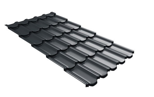 Металлочерепица квинта плюс с 3D резом 0,5 Satin RAL 7016 антрацитово-серый купить в Электроуглях