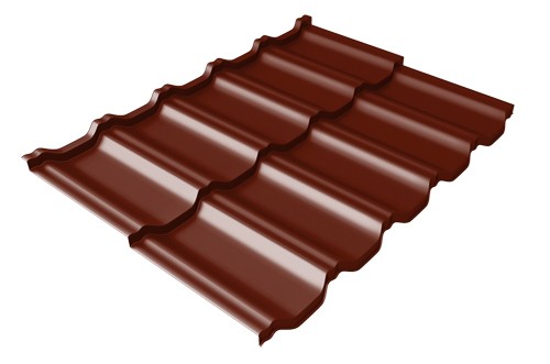 Металлочерепица модульная Квинта Uno Grand Line c 3D резом 0,5 Satin RAL 3005 красное вино купить в Электроуглях
