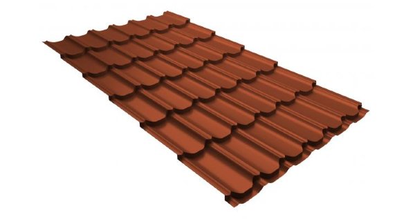 Металлочерепица квинта плюс 0,5 GreenCoat Pural RR 750 кирпично-красный (RAL 8004 терракота) купить в Электроуглях